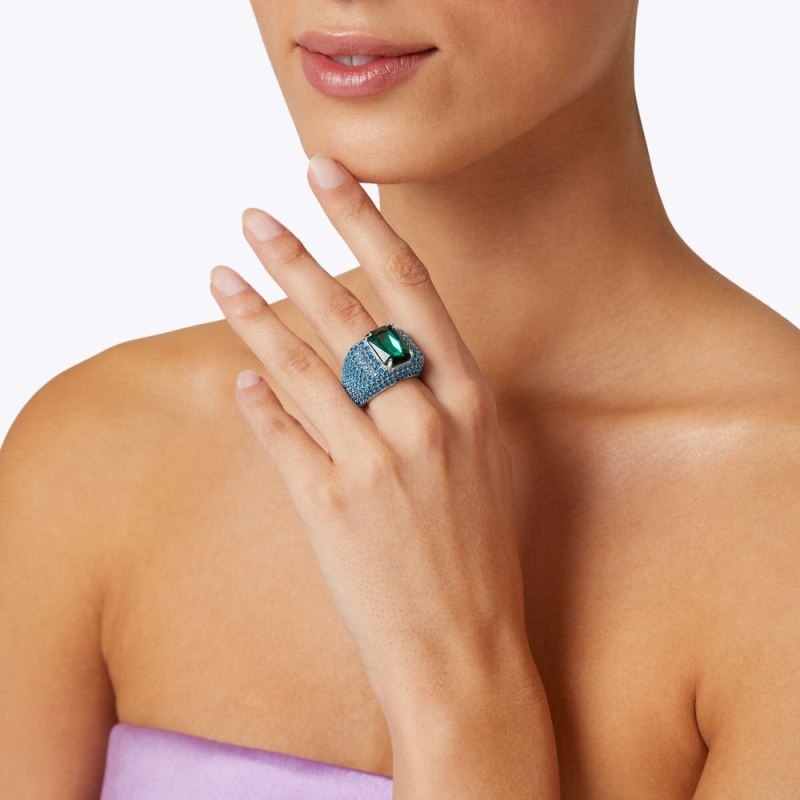 Kurt Geiger Xl Crystal Pave Ring Albastri | FDAX5550