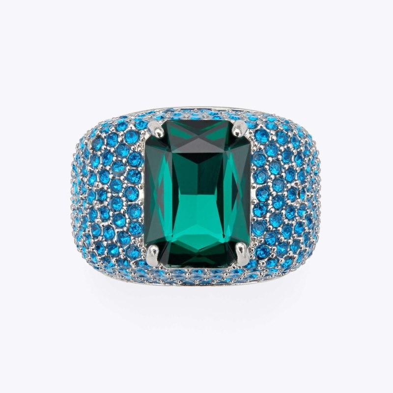 Kurt Geiger Xl Crystal Pave Ring Albastri | FDAX5550